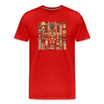 Folklore africain - T-shirt bio Premium Homme - rouge - Devant - Damien (186cm)