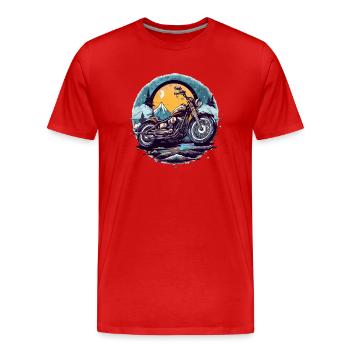 Motorcycle chopper - Men's Premium Organic T-Shirt - red - Front - Damien (186cm)