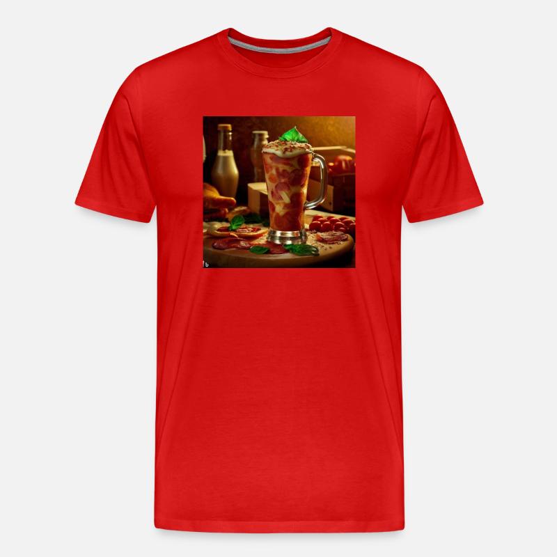 the pizza Drink flavour - Männer Premium Bio T-Shirt - Rot