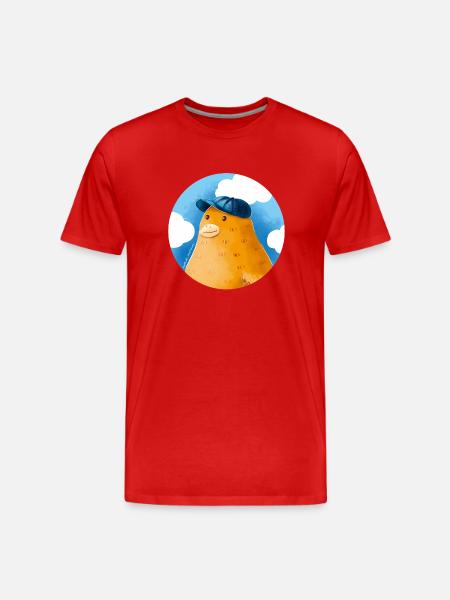 Duck with hat - Men's Premium Organic T-Shirt - red