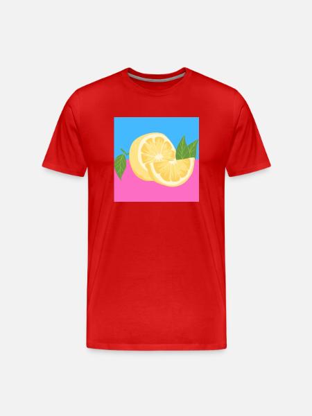 Pink and blue lemon - Men's Premium Organic T-Shirt - red