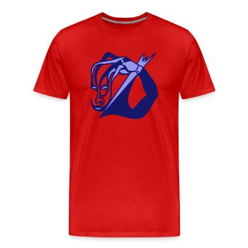 Visage différent. L’ironie de l’autoportrait - T-shirt bio Premium Homme - rouge - Devant - Damien (186cm)