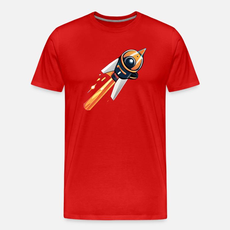Fusée allant dans l'espace - T-shirt bio Premium Homme - rouge