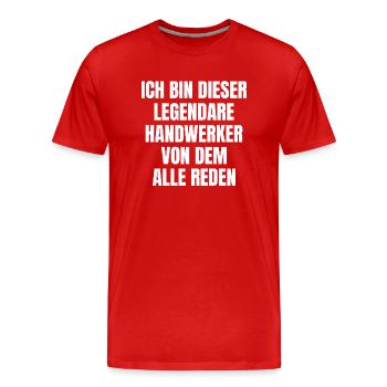 Artisan bricoleur Artisan Artisan Outil Construction - T-shirt bio Premium Homme - rouge - Devant - Damien (186cm)