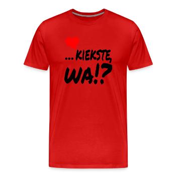 herzlich kiekste wa - Männer Premium Bio T-Shirt - Rot - Vorne - Damien (186cm)