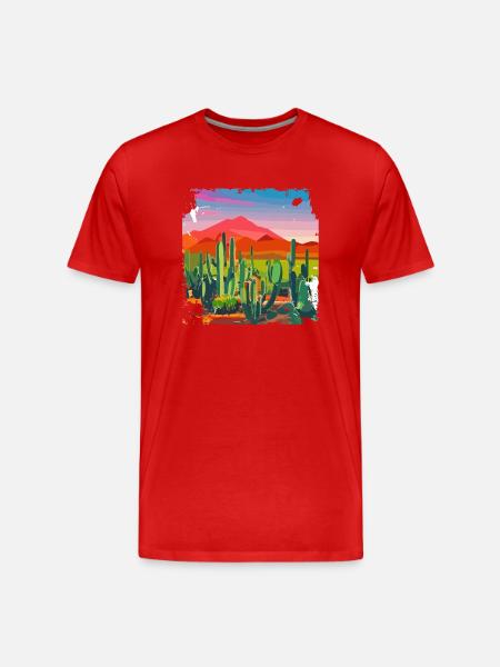 wüste🌵 - Männer Premium Bio T-Shirt - Rot