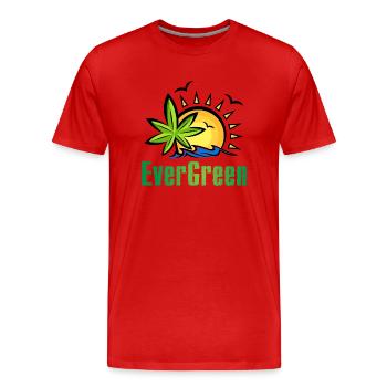Marijuana toujours verte - T-shirt bio Premium Homme - rouge - Devant - Damien (186cm)