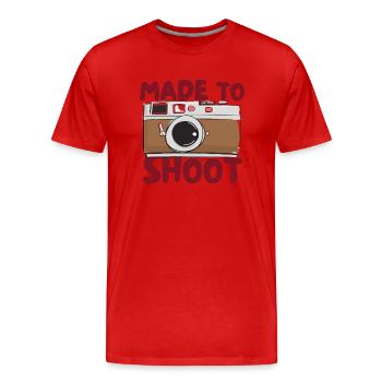 "Made to shoot" photo-camera design - Men's Premium Organic T-Shirt - red - Front - Damien (186cm)