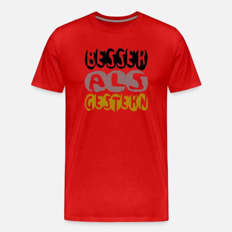besser als gestern II - Männer Premium Bio T-Shirt - Rot