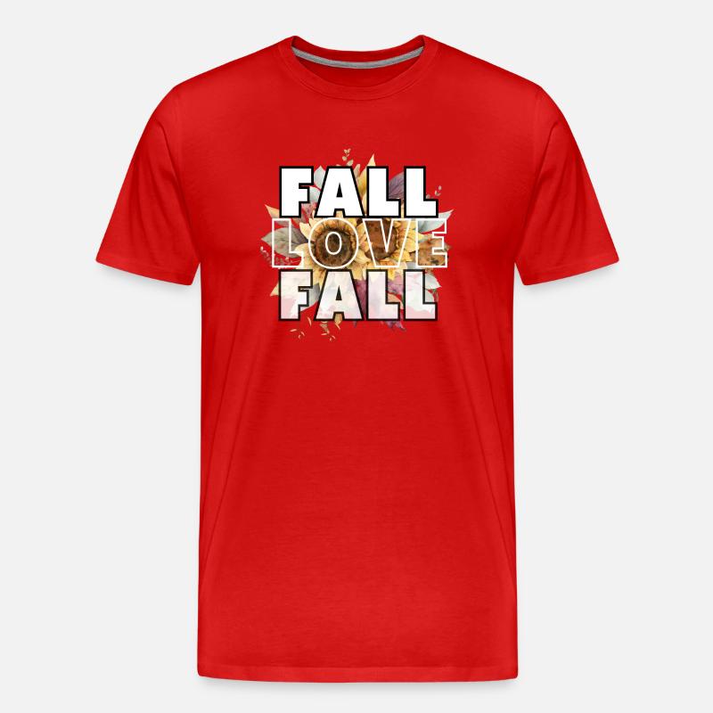Fall, Love, Fall - Männer Premium Bio T-Shirt - Rot