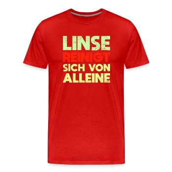 Linse Reinigt Sich Von Alleine - Männer Premium Bio T-Shirt - Rot - Vorne - Damien (186cm)