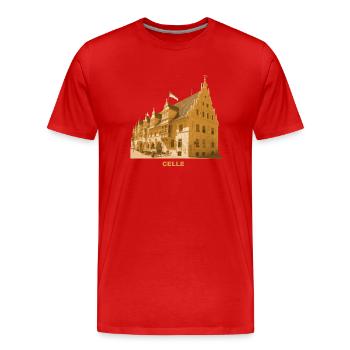 Celle Old Town Hall Lower Saxony - Men's Premium Organic T-Shirt - red - Front - Damien (186cm)