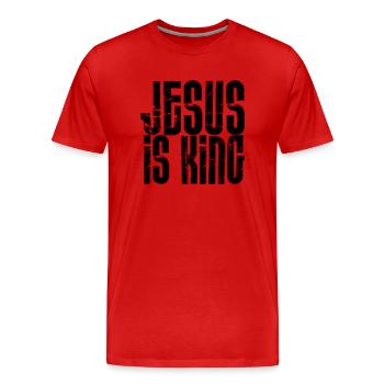 Jesus is King - Men's Premium Organic T-Shirt - red - Front - Damien (186cm)