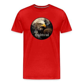 L’aigle du Tyrol du Sud fidèle à la terre - T-shirt bio Premium Homme - rouge - Devant - Damien (186cm)