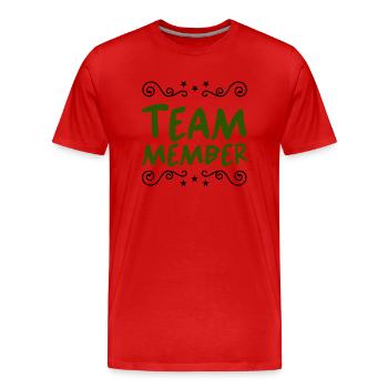 Team Member - Men's Premium Organic T-Shirt - red - Front - Damien (186cm)