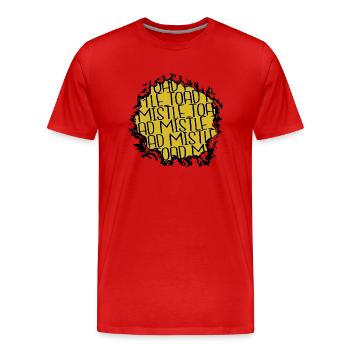 funny quote funny gym funny dinosaur bodybuilder - Männer Premium Bio T-Shirt - Rot - Vorne - Damien (186cm)
