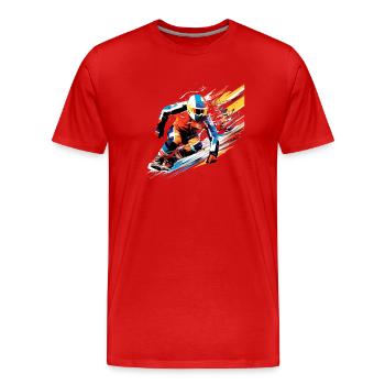 Snowboard Sport Game Champion Wettbewerb Zusammenfassung - Männer Premium Bio T-Shirt - Rot - Vorne - Damien (186cm)