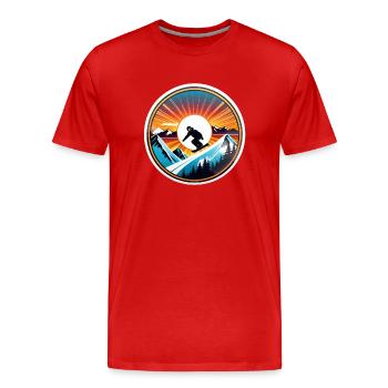 snowboard neige et ski - T-shirt bio Premium Homme - rouge - Devant - Damien (186cm)