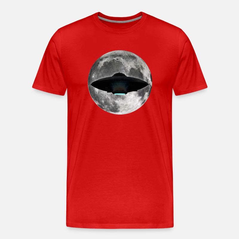 UFO Moon - Männer Premium Bio T-Shirt - Rot