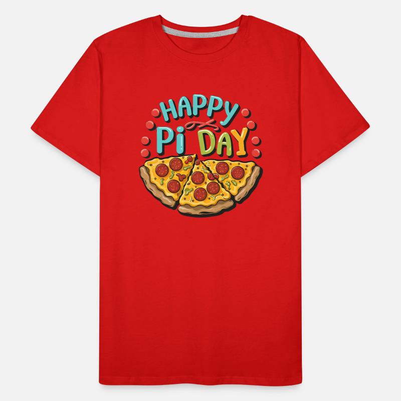 Pizza Pi Day Math Teacher Mathematicians Men's Premium Organic T-Shirt