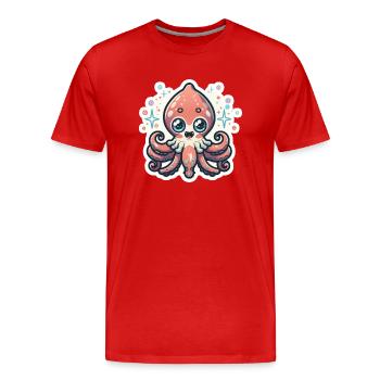 Amoureux des calamars - T-shirt bio Premium Homme - rouge - Devant - Damien (186cm)