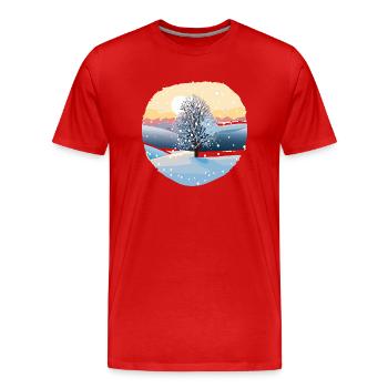 Winter Magic: Snow Magic Tree - Men's Premium Organic T-Shirt - red - Front - Damien (186cm)