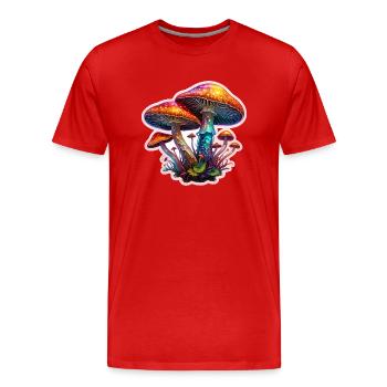 Champignons magiques - T-shirt bio Premium Homme - rouge - Devant - Damien (186cm)