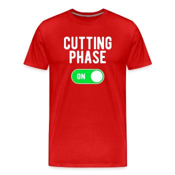 Phase de coupe ON Entraînement de poids de musculation - T-shirt bio Premium Homme - rouge - Devant - Damien (186cm)