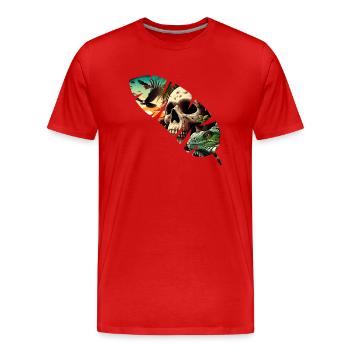 Death Feather - Men's Premium Organic T-Shirt - red - Front - Damien (186cm)
