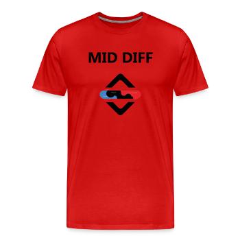 League Legend Mid Diff - Men's Premium Organic T-Shirt - red - Front - Damien (186cm)