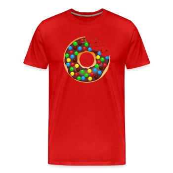 Donut Crunch essen Metzgergebäck 12 34 Q - Männer Premium Bio T-Shirt - Rot - Vorne - Damien (186cm)
