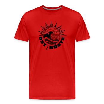 Baltic Sea Coast surf - Men's Premium Organic T-Shirt - red - Front - Damien (186cm)