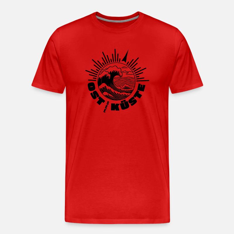OstseeKueste surf - Männer Premium Bio T-Shirt - Rot