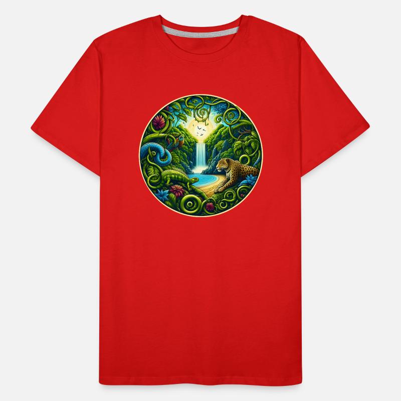 Cascade dans la forêt tropicale T-shirt bio Premium Homme