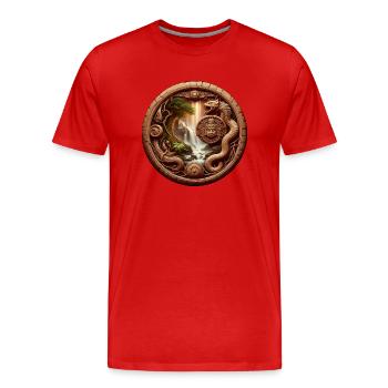 Maya rencontre la Chine autour de - T-shirt bio Premium Homme - rouge - Devant - Damien (186cm)