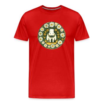 Hippopotamus - Men's Premium Organic T-Shirt - red - Front - Damien (186cm)