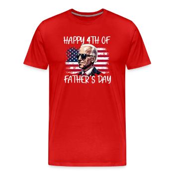 Joe Biden Happy 4th Of Father's Day - Men's Premium Organic T-Shirt - red - Front - Damien (186cm)