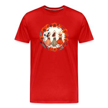 Danseuses du ventre coquelicot - T-shirt bio Premium Homme - rouge - Devant - Damien (186cm)