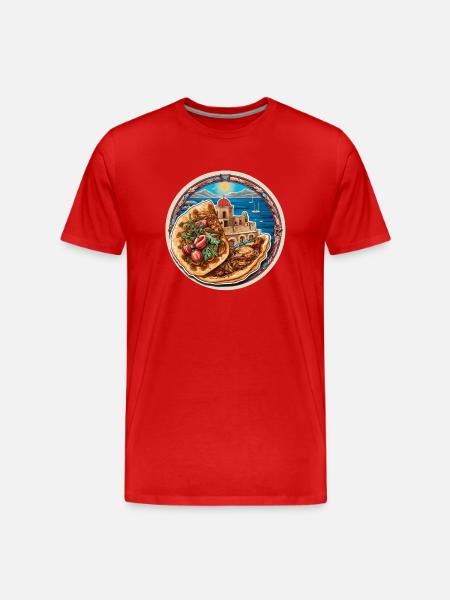 Gyros Pita - Männer Premium Bio T-Shirt - Rot