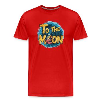 Vers la Lune - T-shirt bio Premium Homme - rouge - Devant - Damien (186cm)