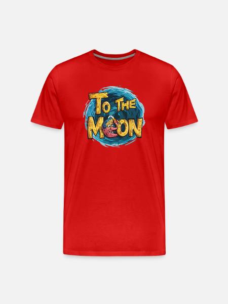 Zum Mond - Männer Premium Bio T-Shirt - Rot