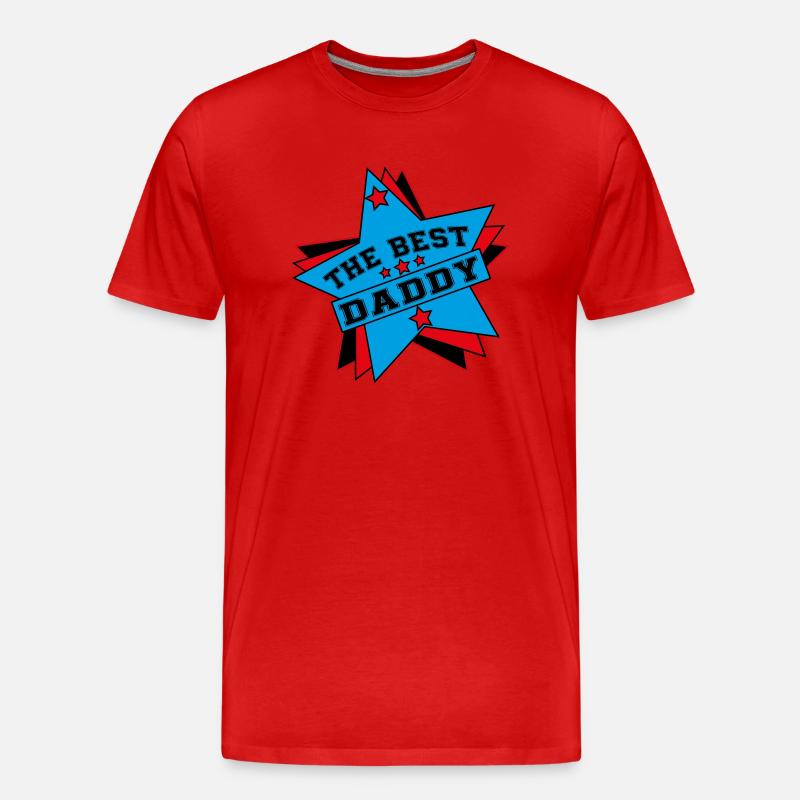 DER BESTE PAPA - Männer Premium Bio T-Shirt - Rot