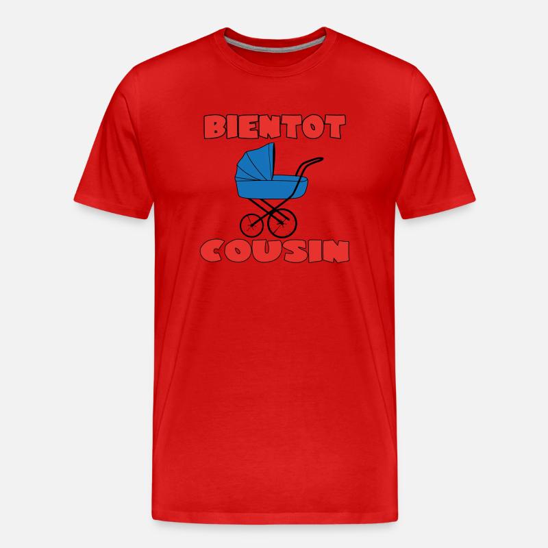 BALDIGER COUSIN - Männer Premium Bio T-Shirt - Rot