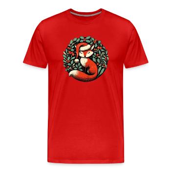 Noël du renard roux - T-shirt bio Premium Homme - rouge - Devant - Damien (186cm)