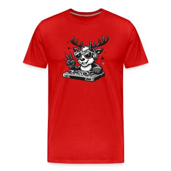 DJ Renne - T-shirt bio Premium Homme - rouge - Devant - Damien (186cm)