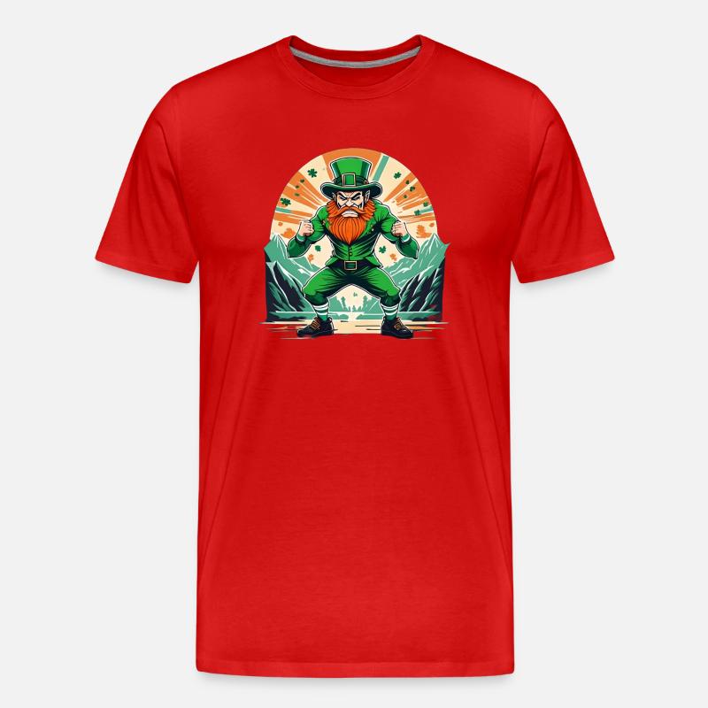 Lutin Trèfle de la Saint-Patrick - T-shirt bio Premium Homme - rouge