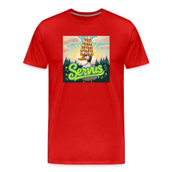 Servus meine Enteeen - Männer Premium Bio T-Shirt - Rot - Vorne - Damien (186cm)