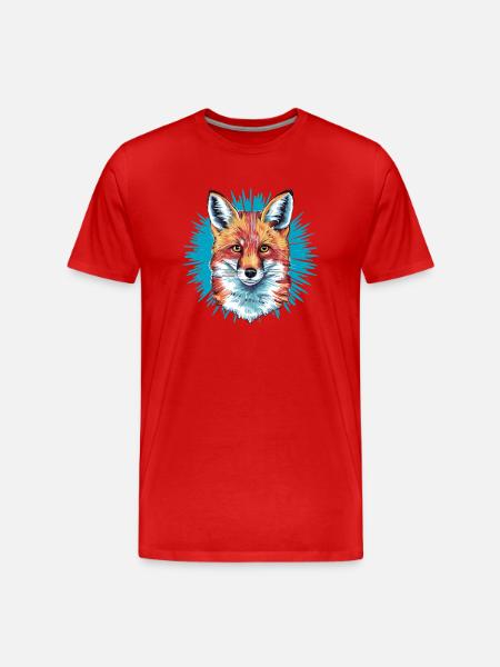 Fox - Illustration - Men's Premium Organic T-Shirt - red