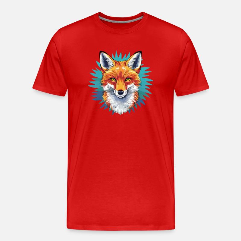 Fuchs - Illustration - Männer Premium Bio T-Shirt - Rot