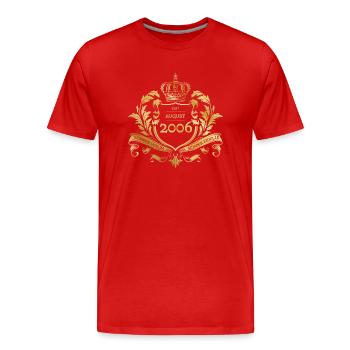 18th Birthday "Semper Verum - Established 08/2006 - Men's Premium Organic T-Shirt - red - Front - Damien (186cm)